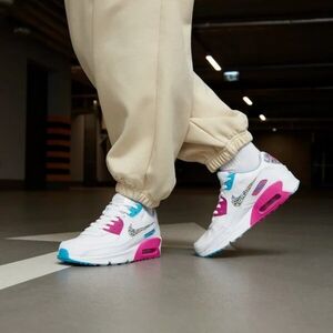 Nike Women’s White Pink Blue Multicolor Swoosh Air Max Sneakers